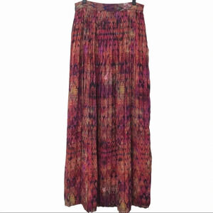 Sabine pleated pink multi-color skirt small